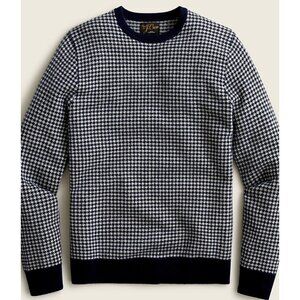 J Crew Cashmere Crewneck Sweater in Houndstooth